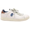 Coach Lace-Up Patch Sneakers in White Leather