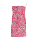 Herve Leger Bandage Printed Mini Dress in Pink Rayon