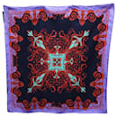 Écharpe carrée Versace en soie multicolore