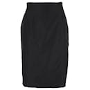 Yves Saint Laurent Knee Length Skirt in Black Cotton
