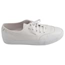 Zimmermann Leather-Trimmed Sneakers in White Canvas 