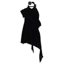 Saint Laurent Asymmetric Dress in Black Viscose