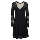 M Missoni Zigzag Texture Knit Dress in Black Cotton