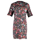 Erdem Printed T-Shirt Dress with Shoulder Fastening Detail in Multicolor Silk 