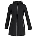 Michael Kors Hooded Zip Up Jacket in Black Polyester