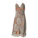 Diane Von Furstenberg Embellished Summer Dress in Multicolor Silk