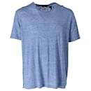 Theory Melange T-Shirt aus blauem Leinen