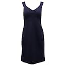 Ralph Lauren ärmelloses Kleid mit V-Ausschnitt aus marineblauer Viskose
