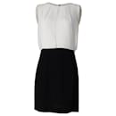 Sandro Paris Colorblock Sleeveless Sheath Dress in Black Silk