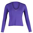 Ralph Lauren Long Sleeve Top in Purple Silk