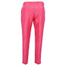 Dries Van Noten Straight Leg Trousers in Pink Rayon