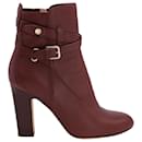Jimmy Choo Mitchel 100 Vino Smooth Boots In Burgundy Leather