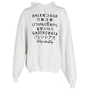 Balenciaga Sweat à Capuche Languages Sports Logo en Coton Blanc