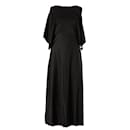Balenciaga Cold Shoulder Midi Dress in Black Cupro