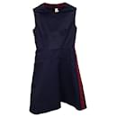 Marni Side Stripe Sleeveless Mini Dress in Navy Blue Cotton