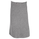 Max Mara A-Line Midi Skirt in Grey Wool