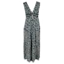 Anna Sui Printed Sleeveless Maxi Dress in Blue Polyester
