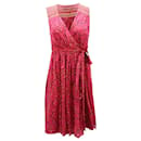 Diane Von Furstenberg Shalamar Print Wrap Dress in Pink Silk