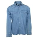 Tom Ford Western Denim Shirt in Blue Cotton