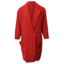 Miu Miu Knee-Length Jacket in Red Silk 