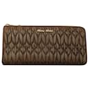 Miu Miu Matelassé Wallet in Brown Nappa Leather 