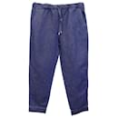 Pantalones tapered de cambray en algodón azul para piscina de Max Mara