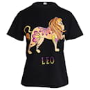 Alberta Ferretti Love Me Starlight Leo T-Shirt aus schwarzer Baumwolle