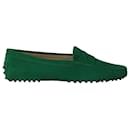 Tod's Gomino Driving Shoes in Green Suede
