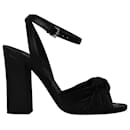 Michael Kors Gabrielle Runway Block Heel Sandals in Black Leather