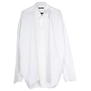 Balenciaga Chemise All Over Logo en Coton Blanc