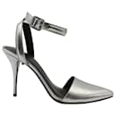 Alexander Wang Ankle Strap Metallic Pumps in Silver Patent Leather