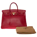 Bolsa Hermes Birkin 40 em couro vermelho - 101216 - Hermès