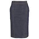 Saint Laurent Denim Skirt in Blue Cotton