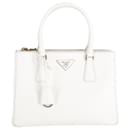 Prada Galleria Handbag in White Saffiano Leather 