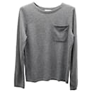 Sandro Paris Sweater with Pocket in Grey Cashmere