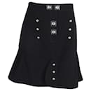 Peter Pilotto Mini Ruffled Fluted Skirt in Black Wool