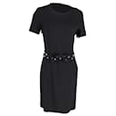 Moschino Studded Bow Belt Mini Dress in Black Polyester