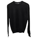 Theory Crewneck Sweater in Black Wool
