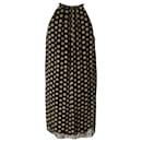 Diane Von Furstenberg Polka-Dotted Halter Mini Dress in Black Rayon