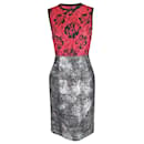 Dolce & Gabbana Printed Sleeveless Dress in Red and Silver Acetate