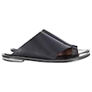 Givenchy Chain-Link Accents Slides in pelle nera