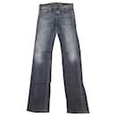 Citizens of Humanity Jeans Ava cintura baixa corte reto em algodão azul