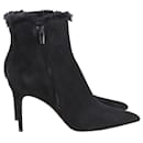Gianvito Rossi Fur Lined Ankle Boots in Black Suede