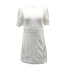 Maje Revanta Lace Dress in White Polyester