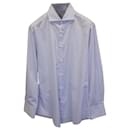 Brunello Cucinelli Gingham Shirt in Light Blue Cotton
