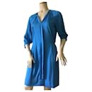 Vestido DvF Apona de seda en azul real - Diane Von Furstenberg