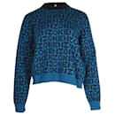 Suéter de tricô Kenzo Monogram em algodão azul