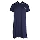 Kenzo Upperr besticktes Poloshirt-Kleid aus marineblauer Baumwolle