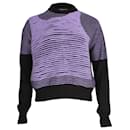 Maison Margiela MM6 Striped Illusion Knitted Sweater in Purple and Black Cotton - Maison Martin Margiela