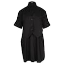 Maison Margiela Vest Layered Shirt Dress in Black Cotton - Maison Martin Margiela